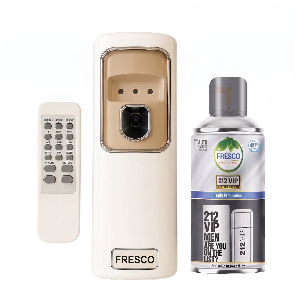 Fresco Automatic Air Freshener Dispenser + Violet Refill (300ml) with Remote