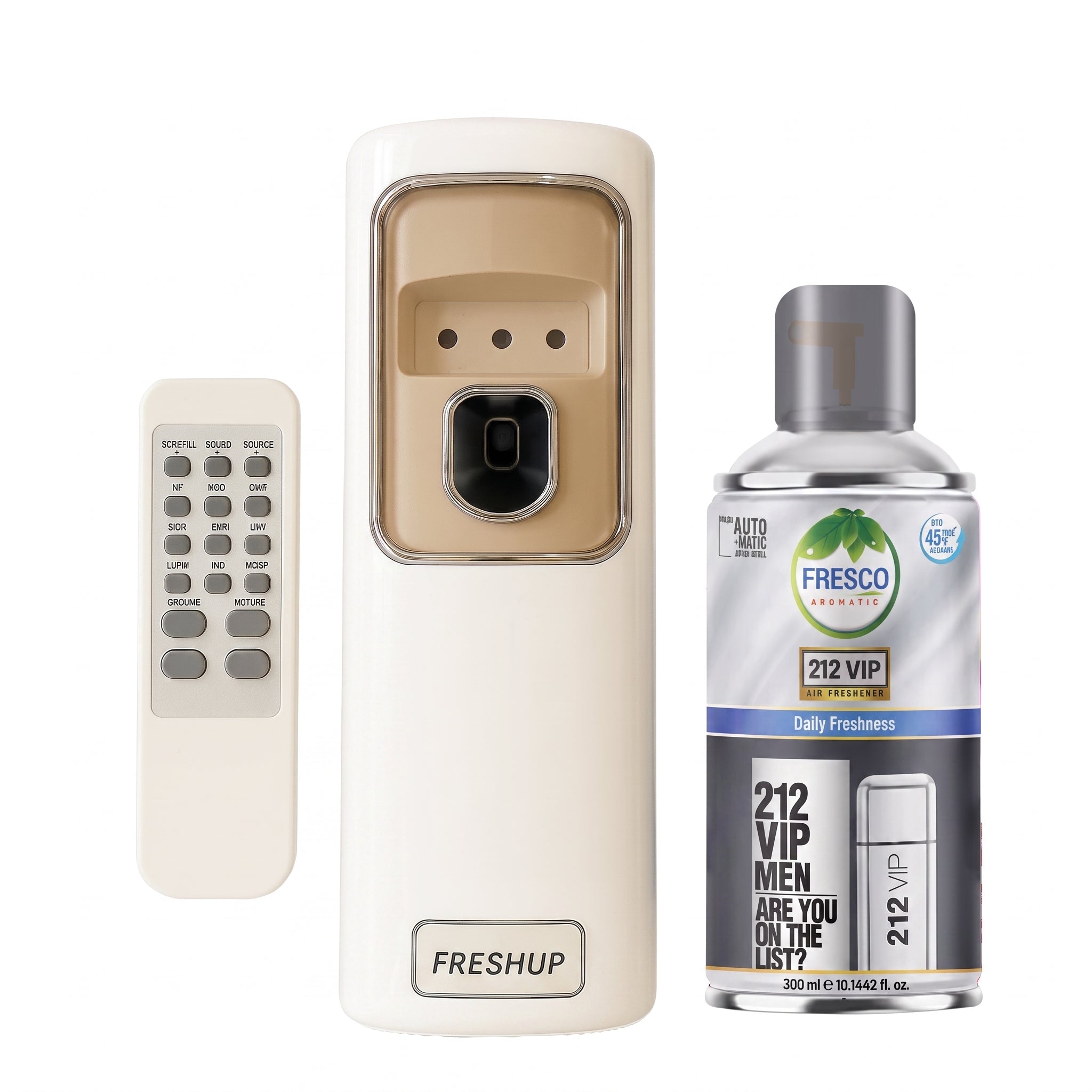 FreshUp Automatic Air Freshener Dispenser + Violet Refill (300ml) with Remote