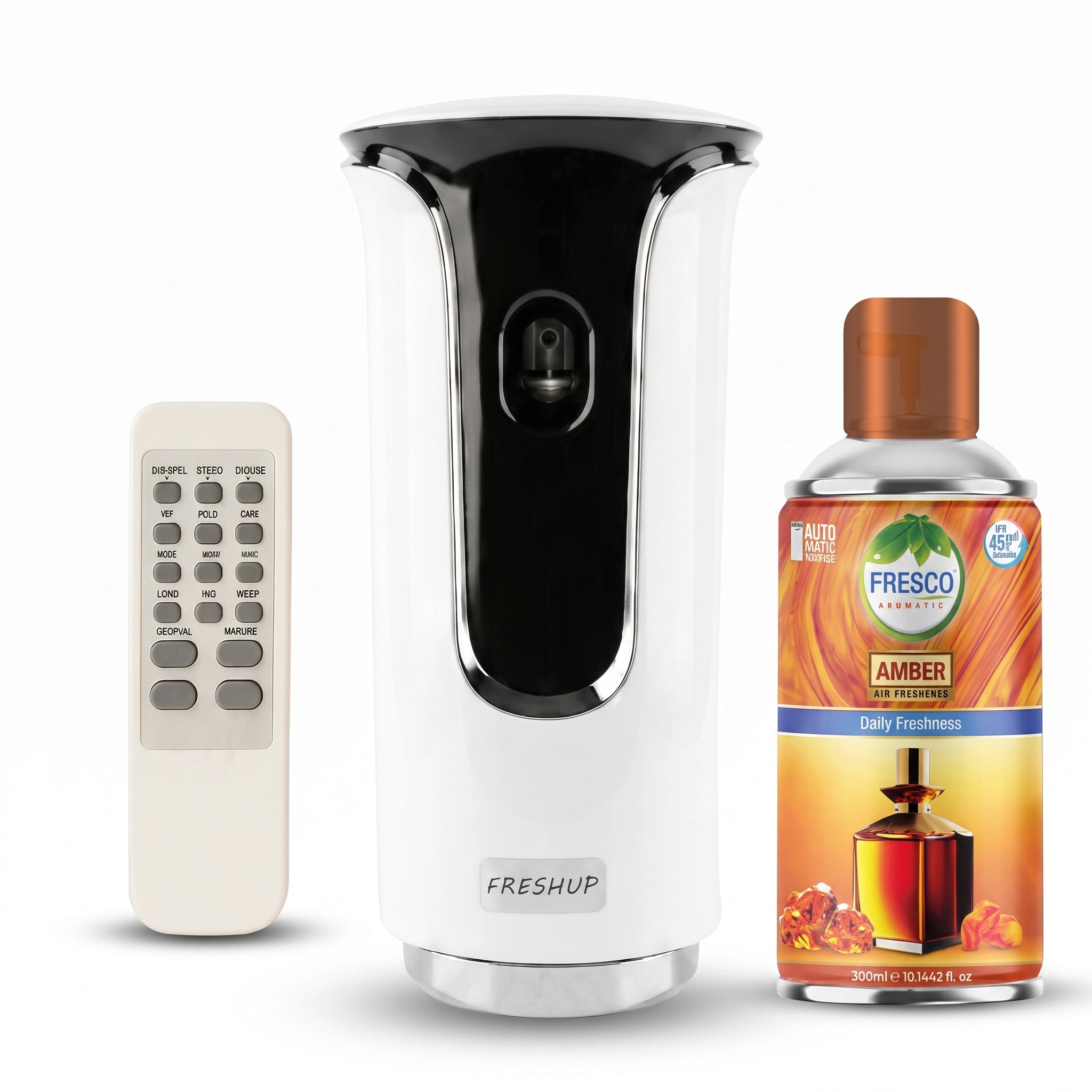 Freshup Premium LED Remote Control Automatic Air Freshener Dispenser with Free Air Freshener & D-Size Batteries