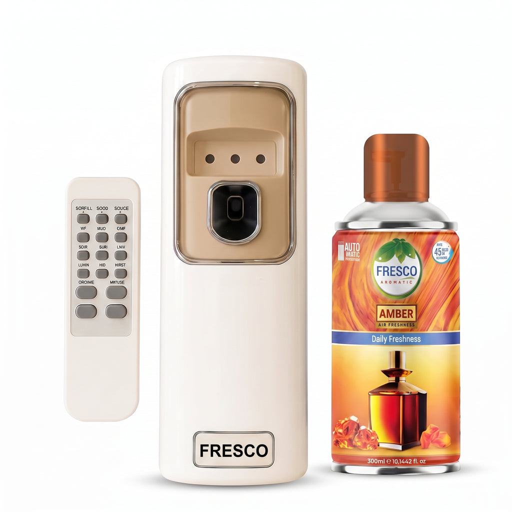 Fresco Automatic Air Freshener Dispenser + Violet Refill (300ml) with Remote