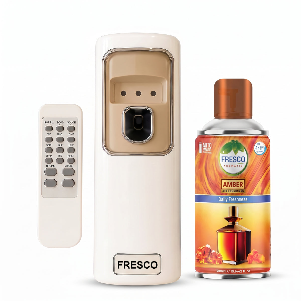 Fresco Automatic Air Freshener Dispenser + Violet Refill (300ml) with Remote