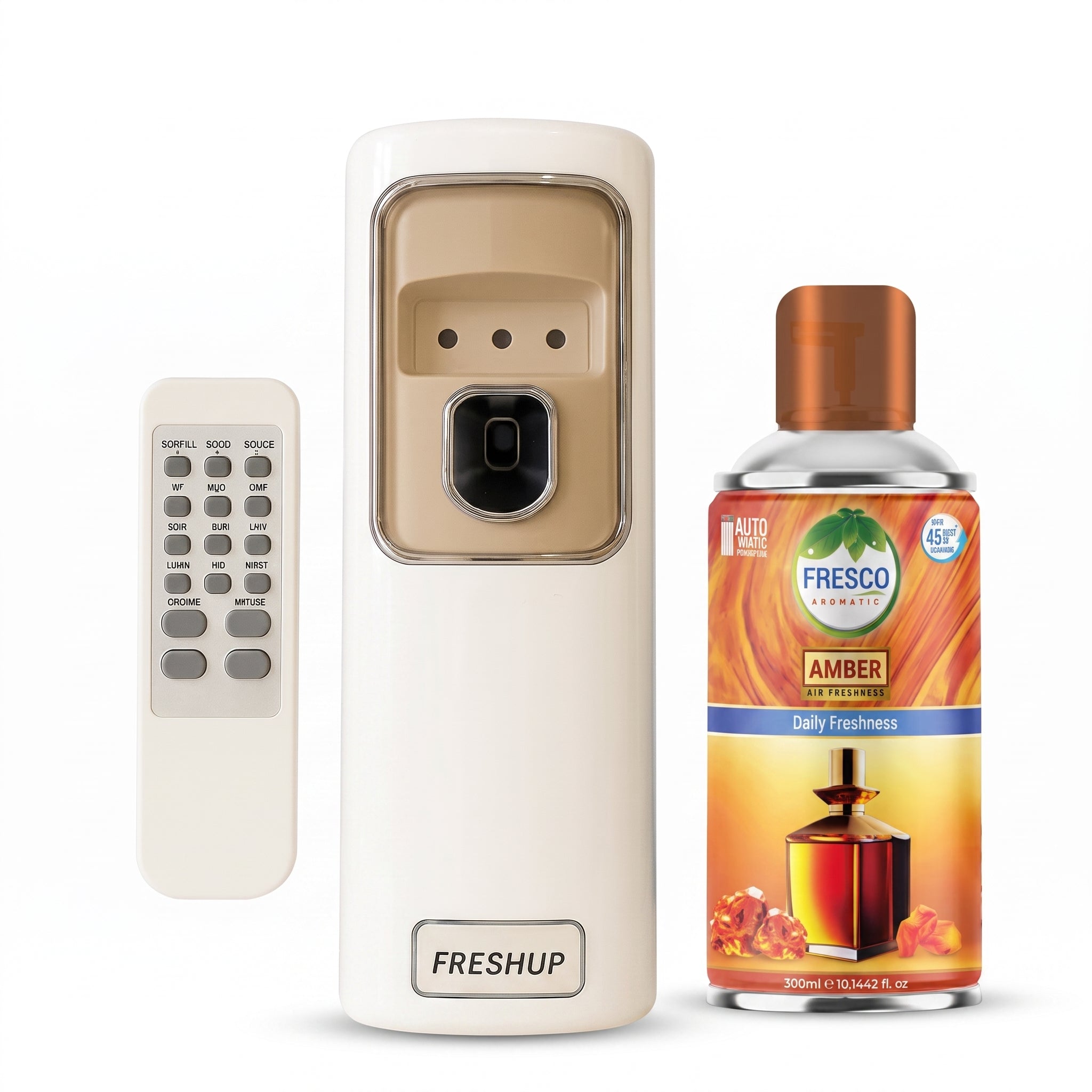 FreshUp Automatic Air Freshener Dispenser + Violet Refill (300ml) with Remote
