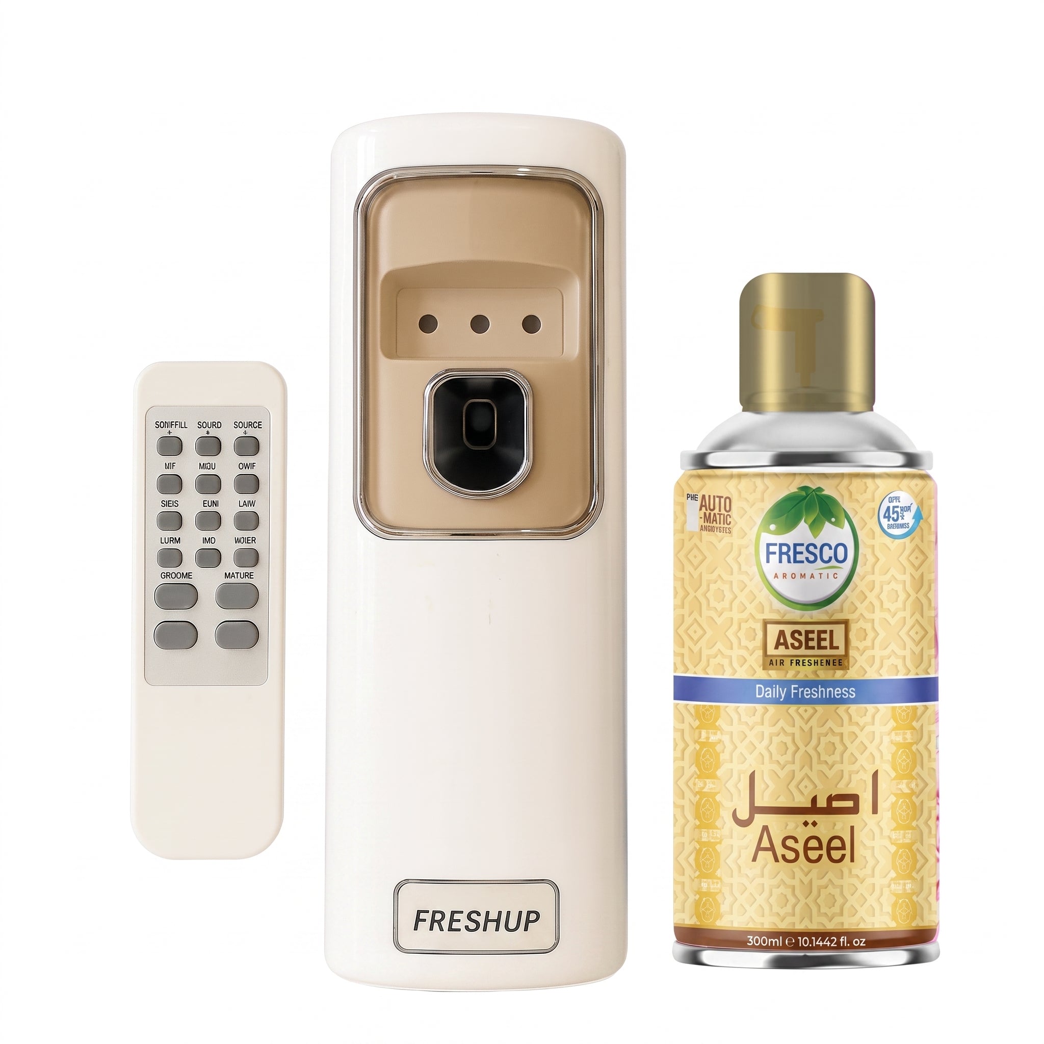 FreshUp Automatic Air Freshener Dispenser + Violet Refill (300ml) with Remote