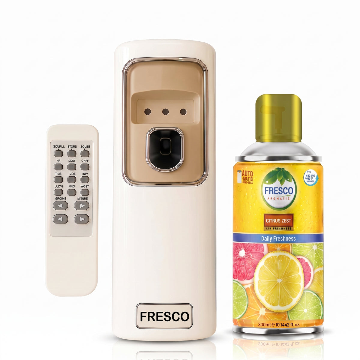 Fresco Automatic Air Freshener Dispenser + Violet Refill (300ml) with Remote