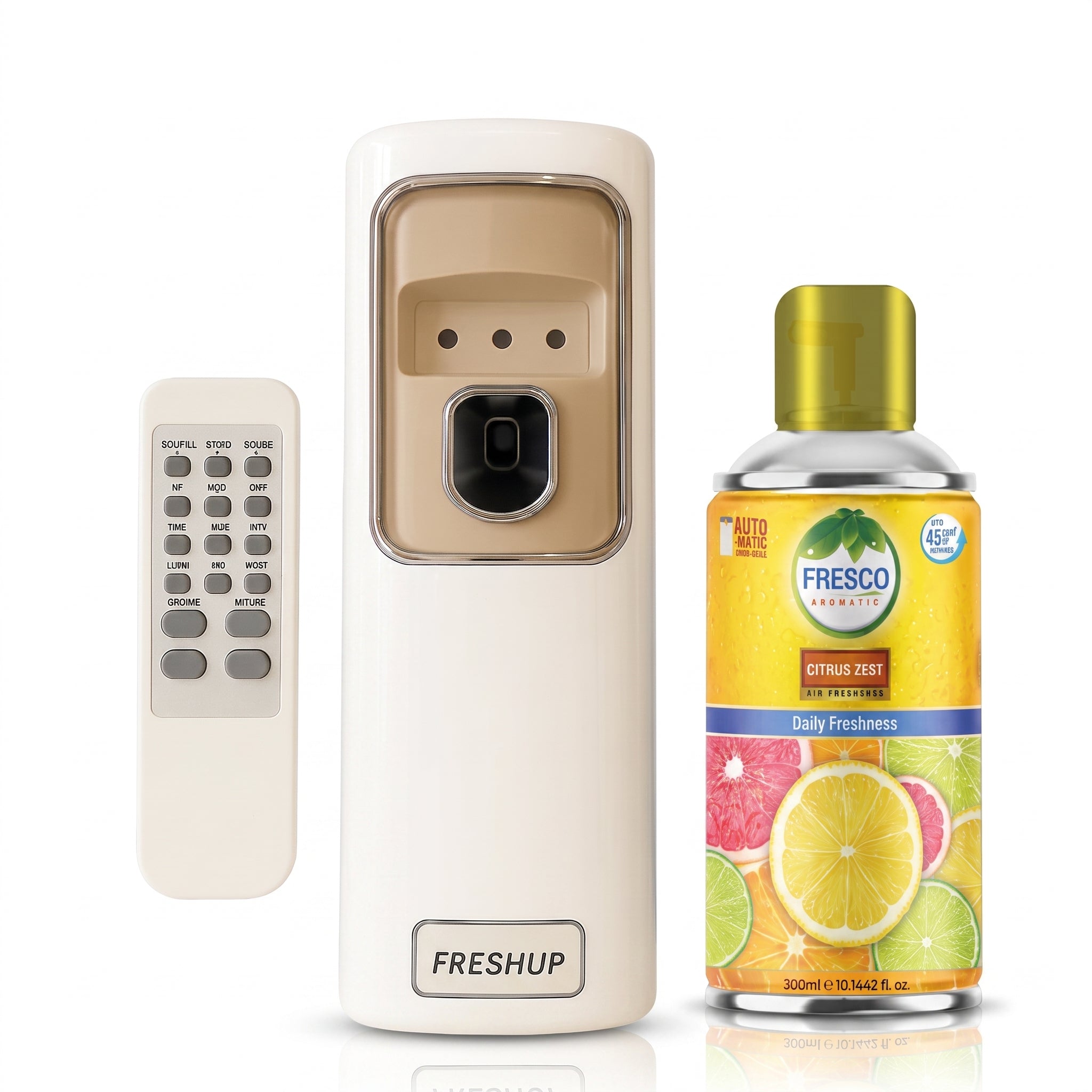 FreshUp Automatic Air Freshener Dispenser + Violet Refill (300ml) with Remote