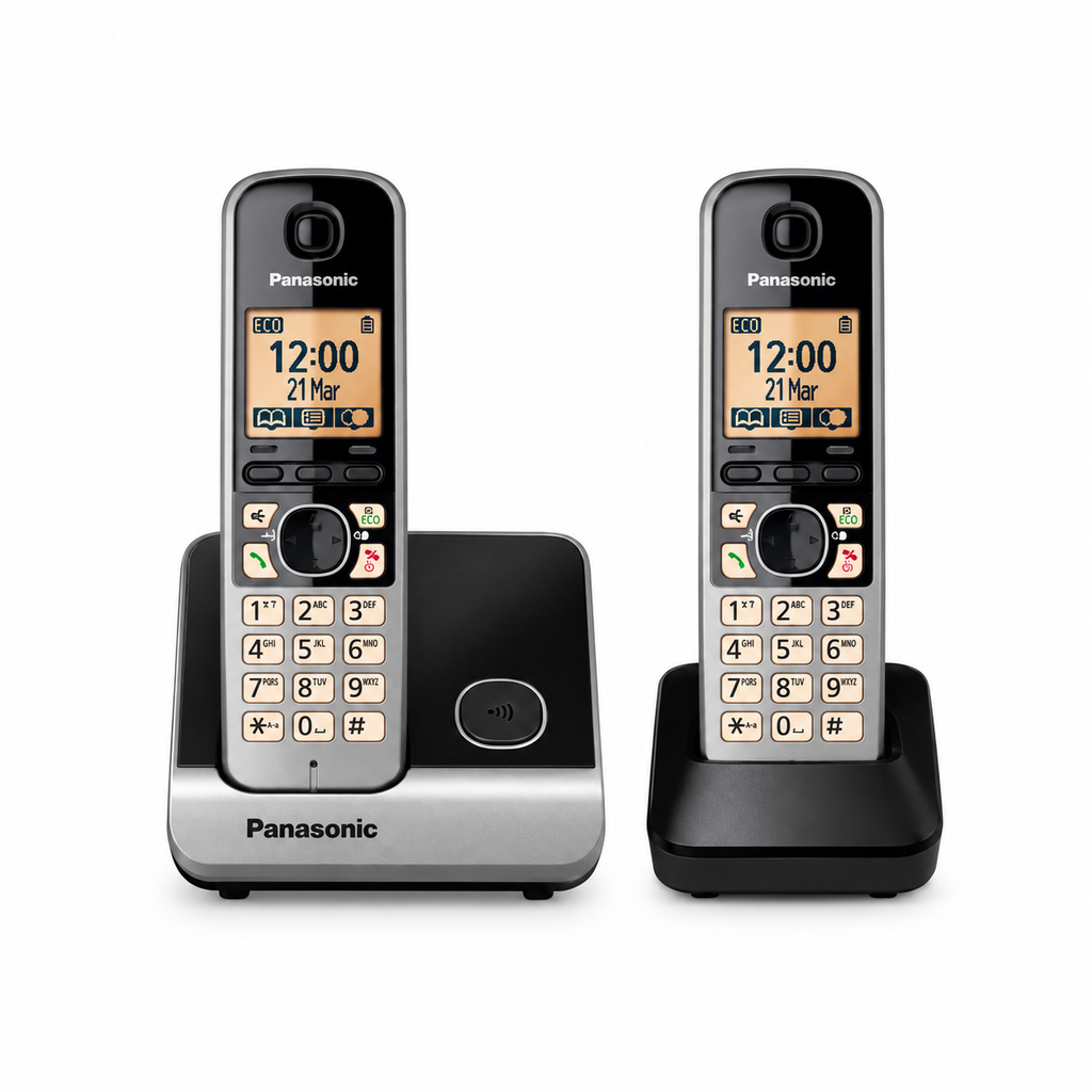 Panasonic KX-TG6712 Dual Handset ECO Digital Cordless Landline Phone