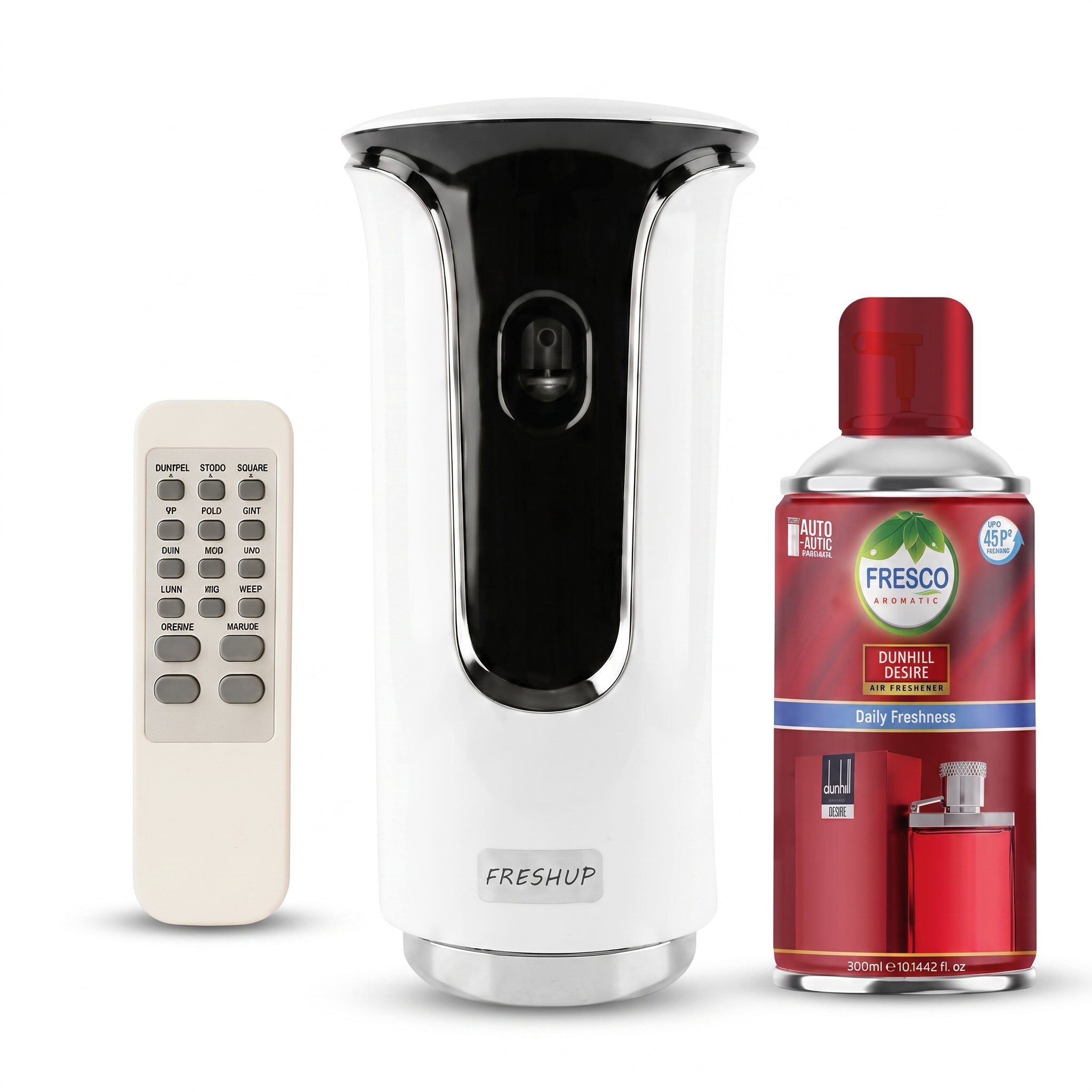 Freshup Premium LED Remote Control Automatic Air Freshener Dispenser with Free Air Freshener & D-Size Batteries