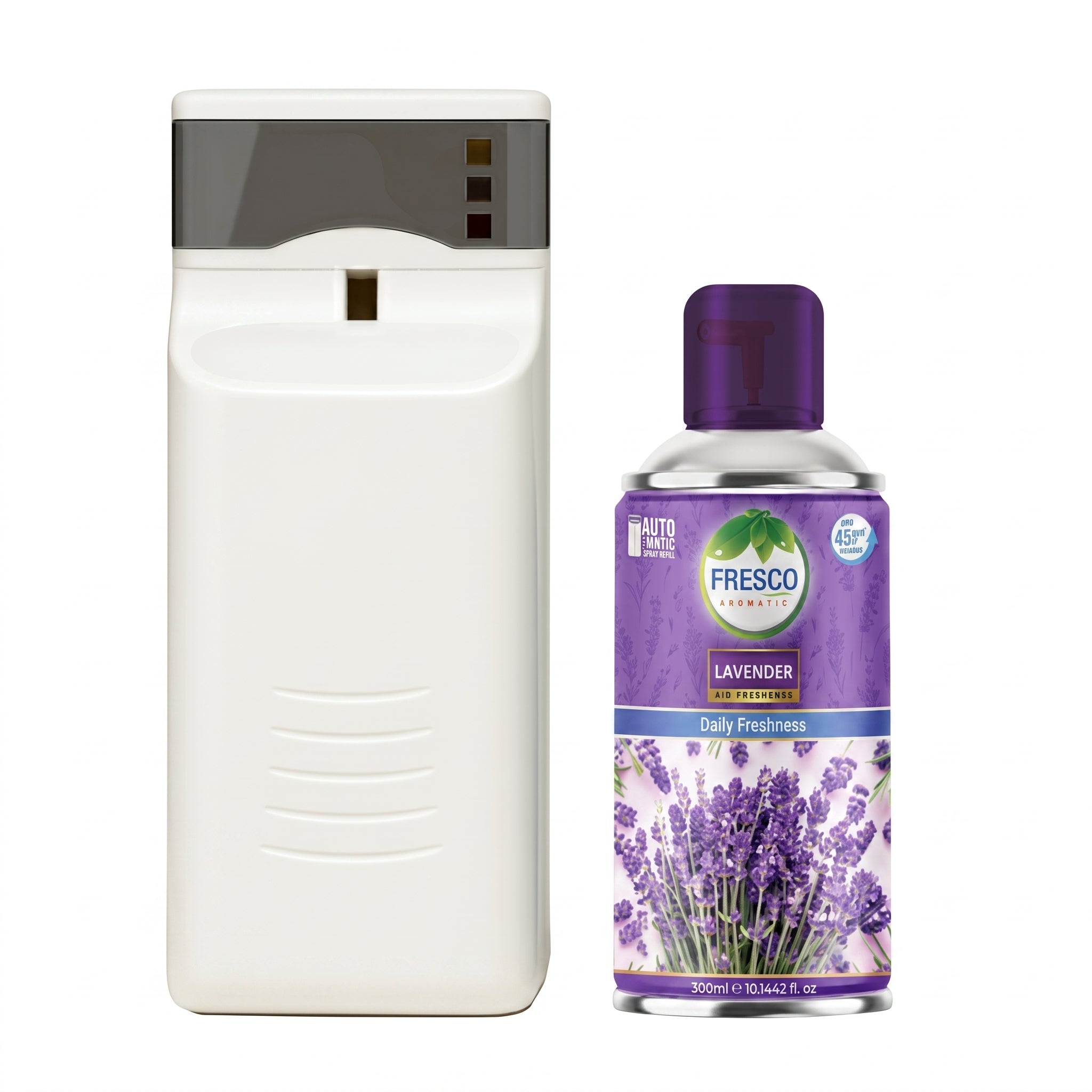 Fresco Automatic Air Freshener Dispenser + Refill – Smart Fragrance Spray Machine  | 2 X D size Cell FREE