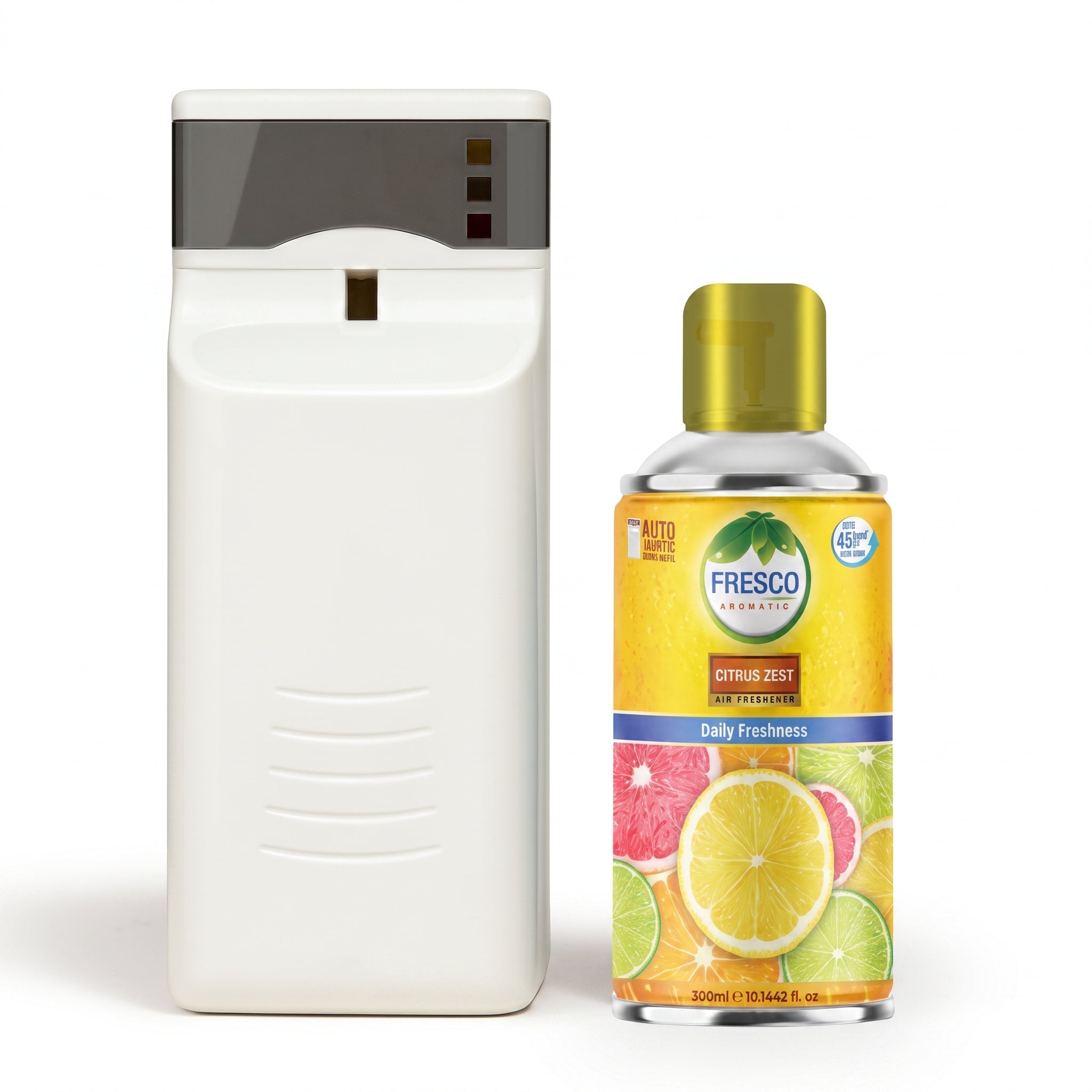 Fresco Automatic Air Freshener Dispenser + Refill – Smart Fragrance Spray Machine  | 2 X D size Cell FREE