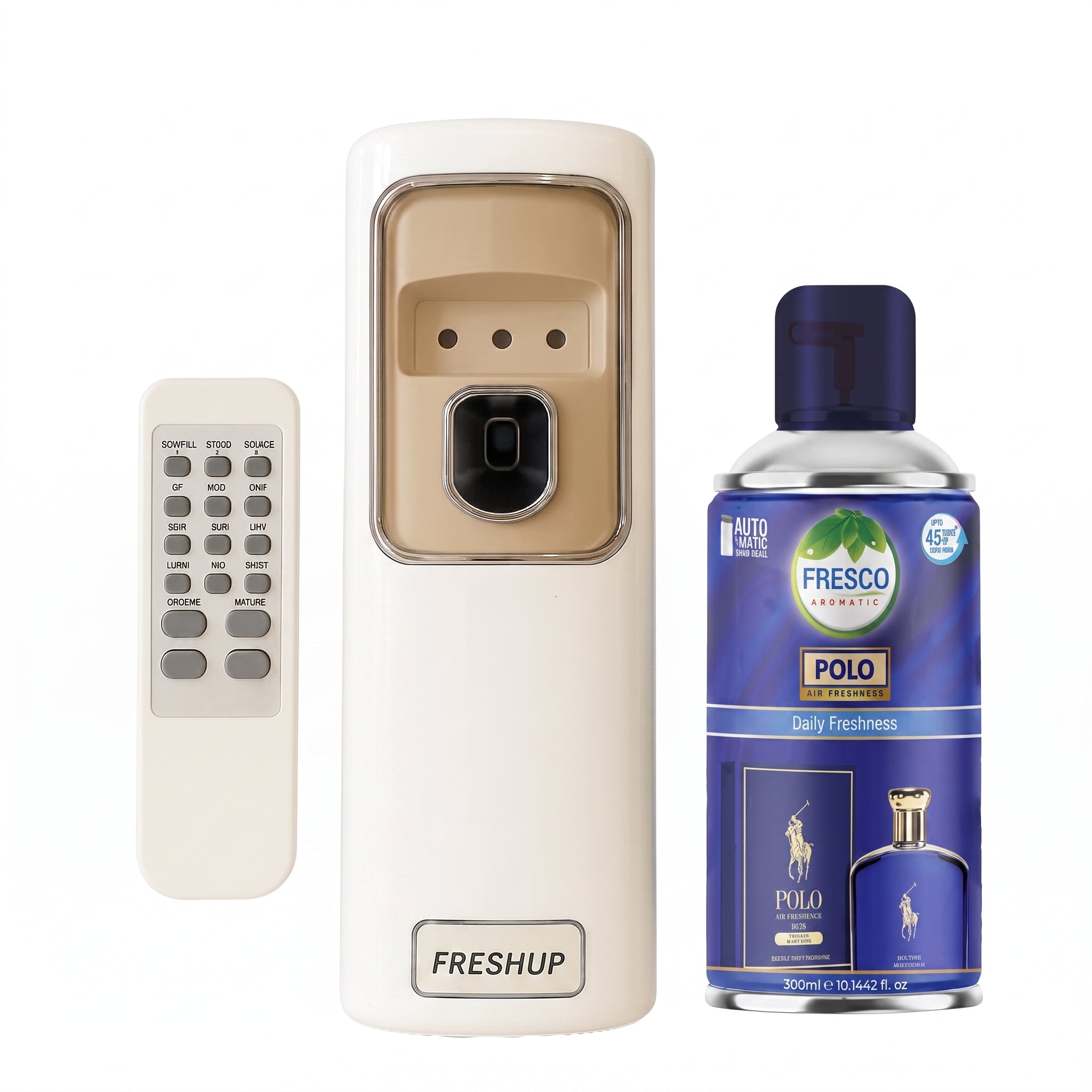 FreshUp Automatic Air Freshener Dispenser + Violet Refill (300ml) with Remote