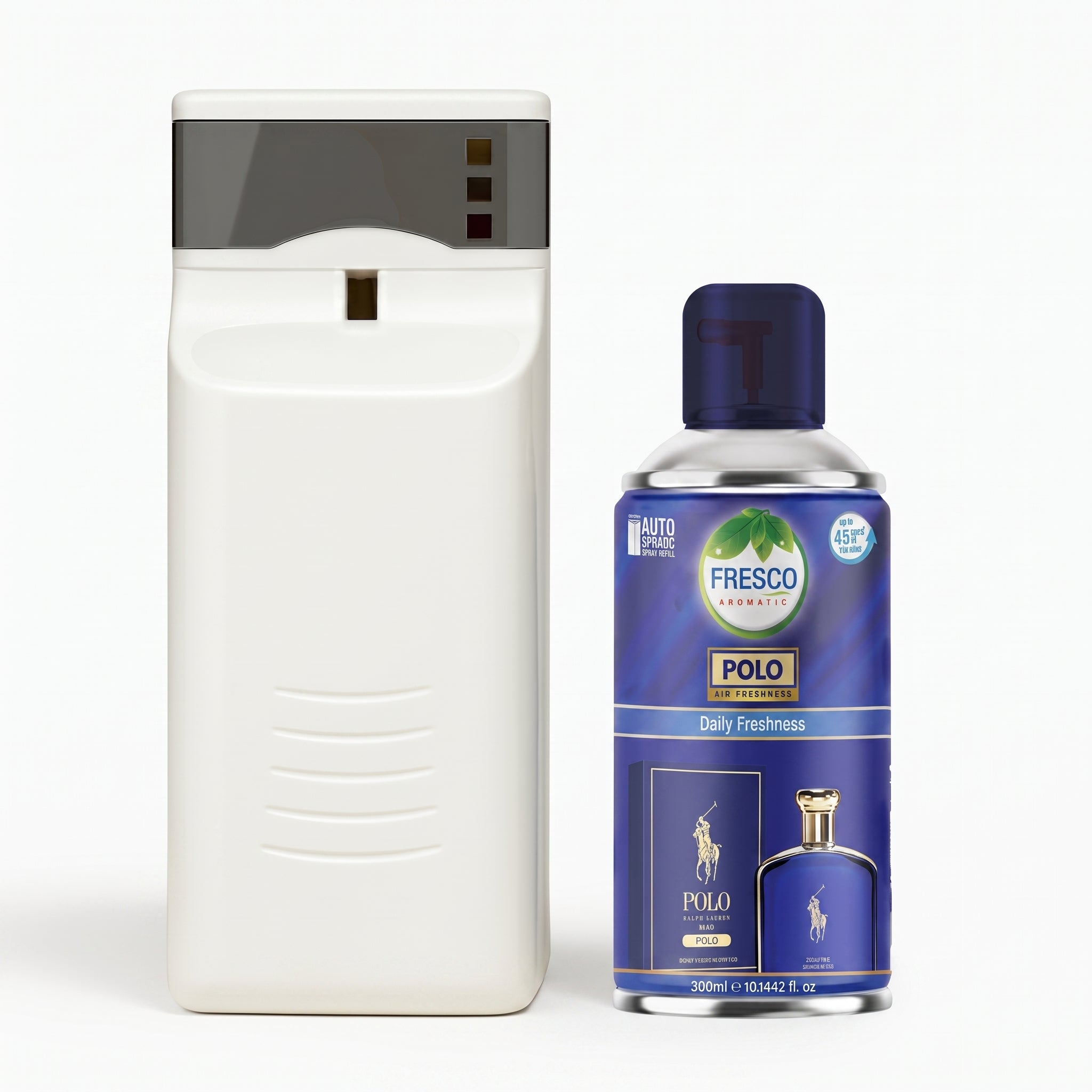 Fresco Automatic Air Freshener Dispenser + Refill – Smart Fragrance Spray Machine  | 2 X D size Cell FREE