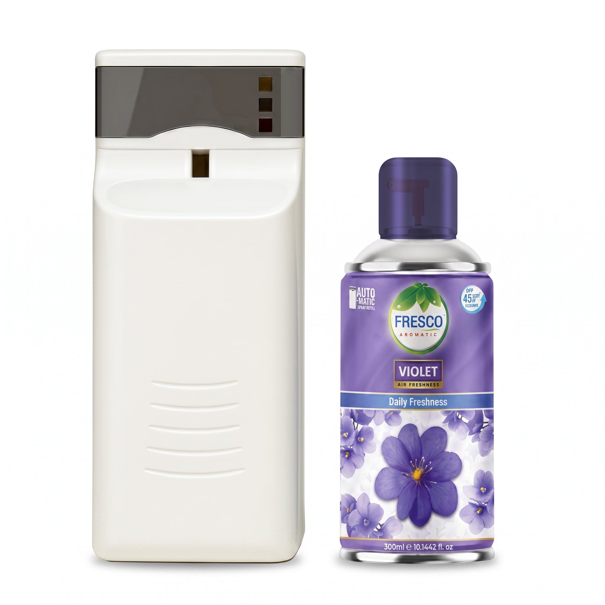 Fresco Automatic Air Freshener Dispenser + Refill – Smart Fragrance Spray Machine  | 2 X D size Cell FREE
