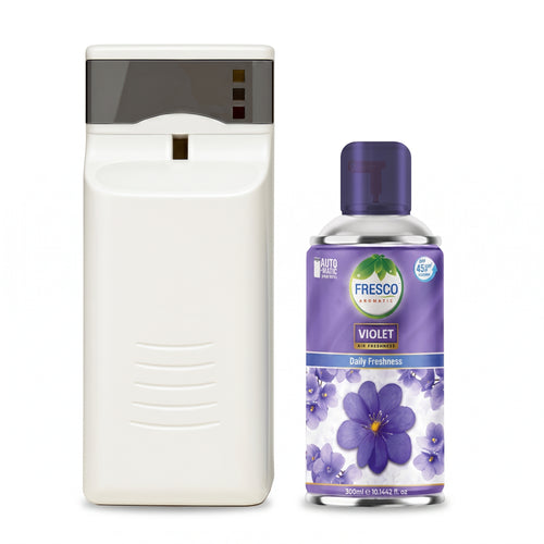 Fresco Automatic Air Freshener Dispenser + Refill – Smart Fragrance Spray Machine  | 2 X D size Cell FREE