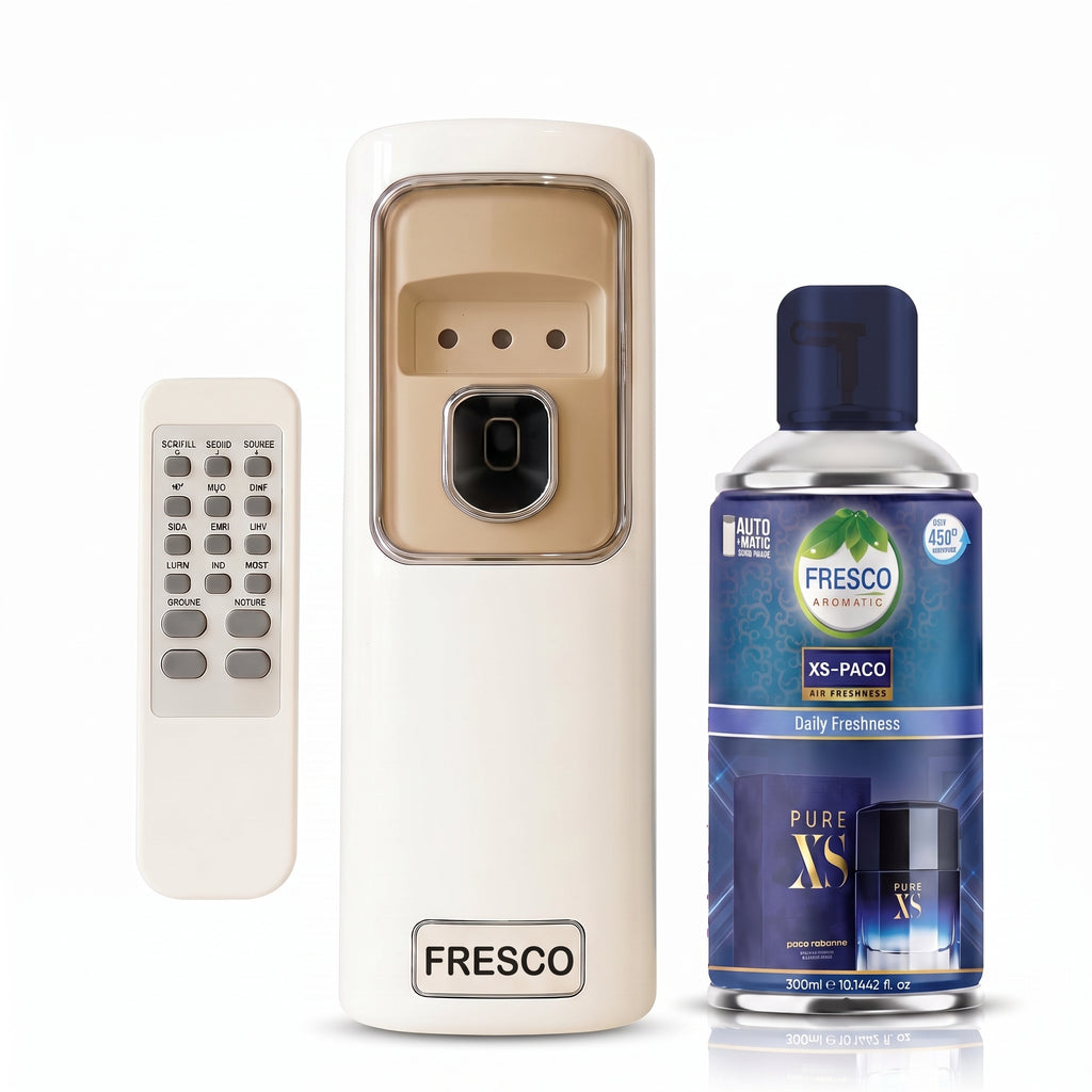 Fresco Automatic Air Freshener Dispenser + Violet Refill (300ml) with Remote