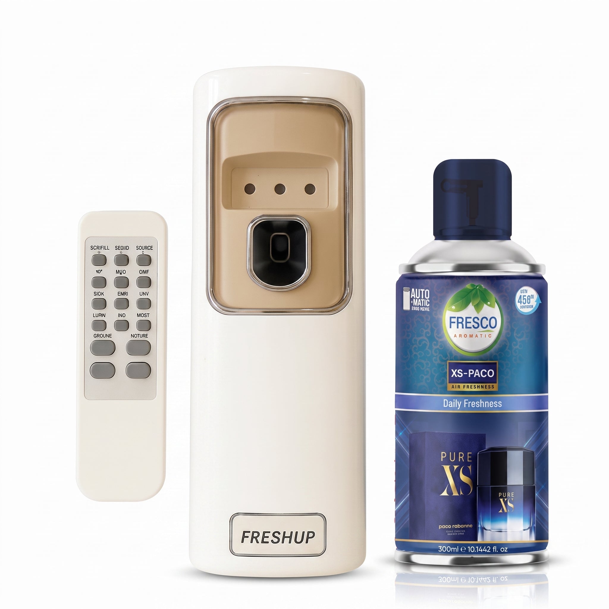FreshUp Automatic Air Freshener Dispenser + Violet Refill (300ml) with Remote