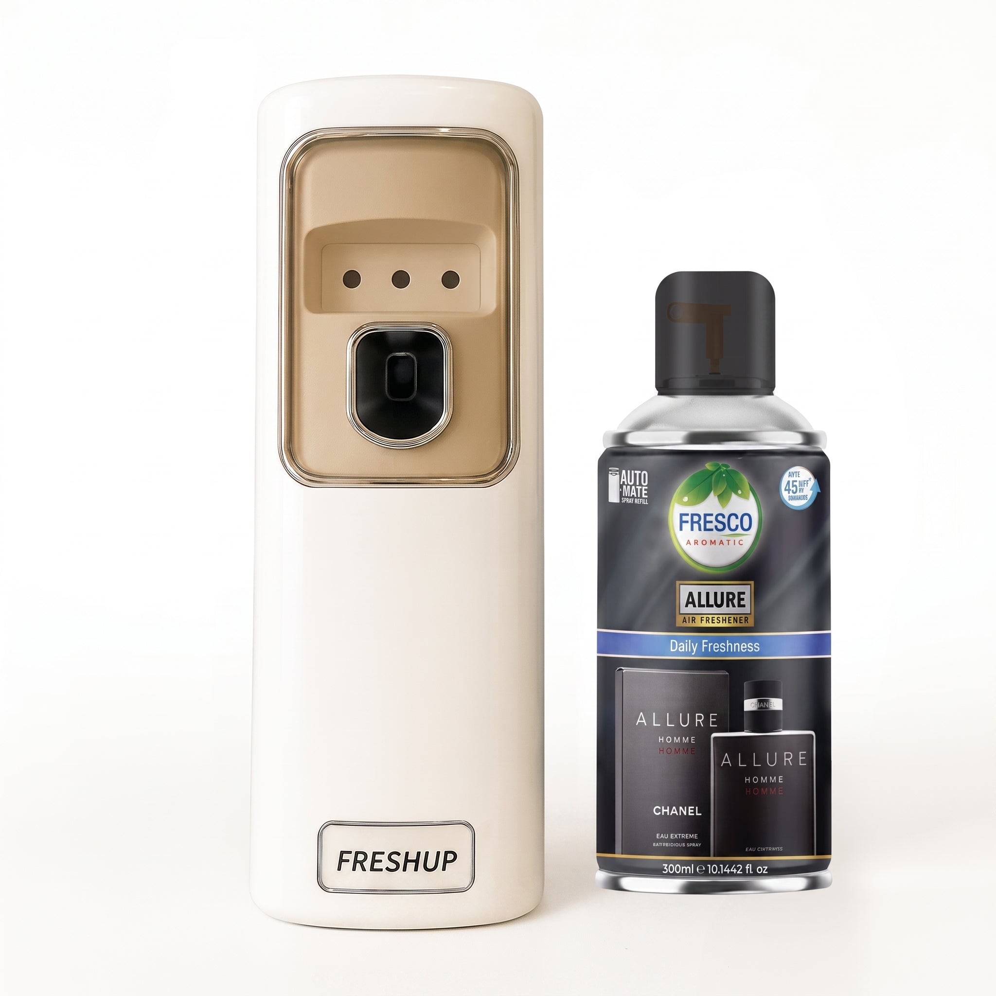 FreshUp Automatic Air Freshener Dispenser Machine + Fragrance Refill (300ml)