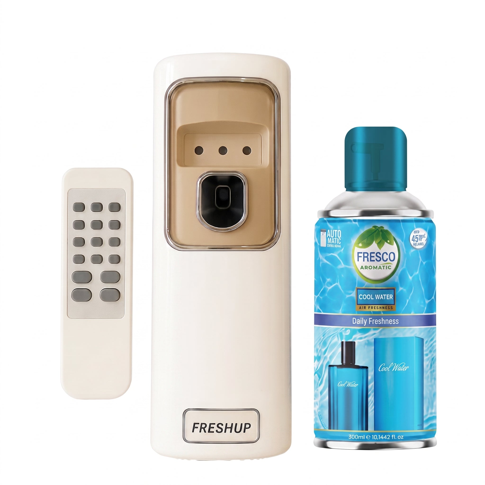 FreshUp Automatic Air Freshener Dispenser + Violet Refill (300ml) with Remote