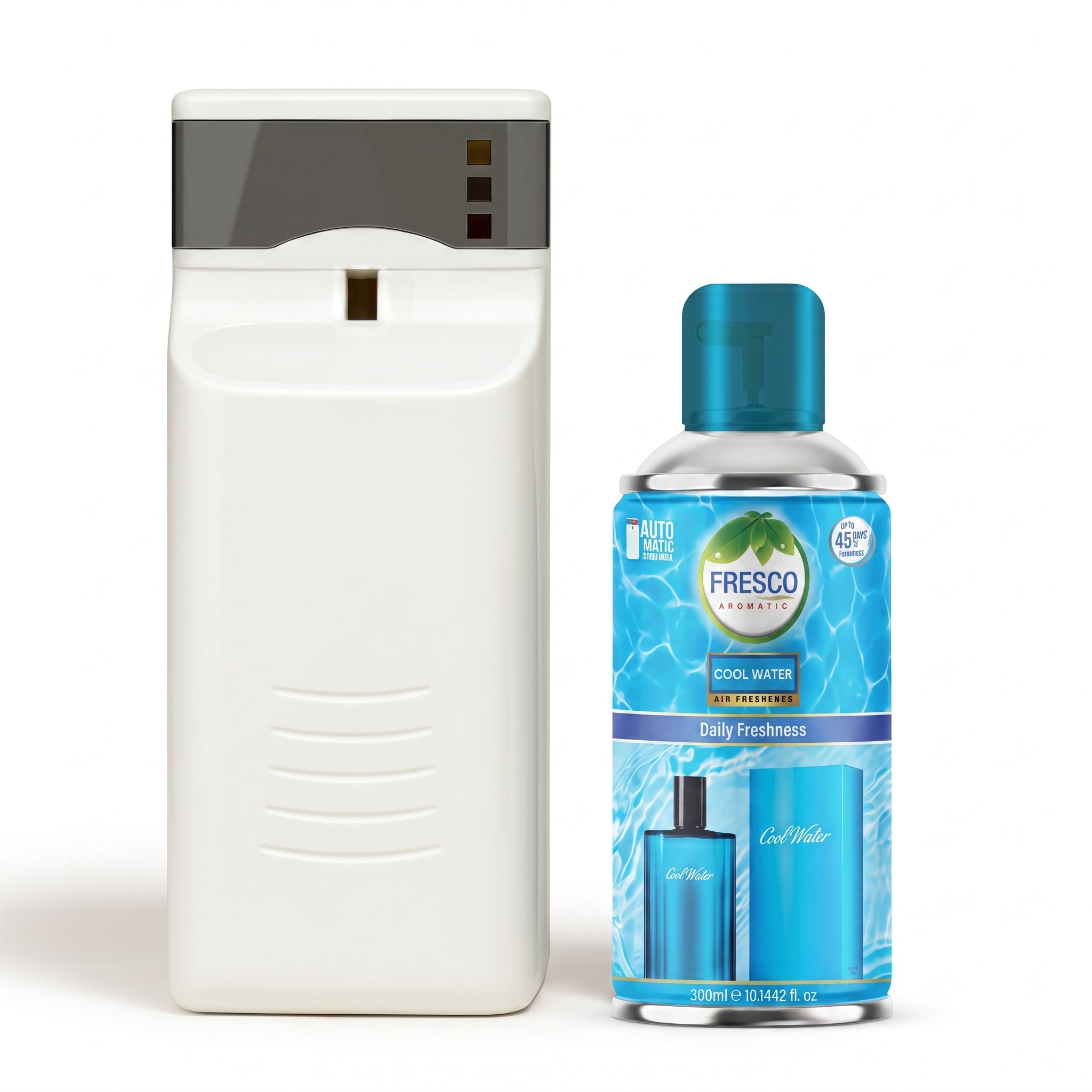 Fresco Automatic Air Freshener Dispenser + Refill – Smart Fragrance Spray Machine  | 2 X D size Cell FREE