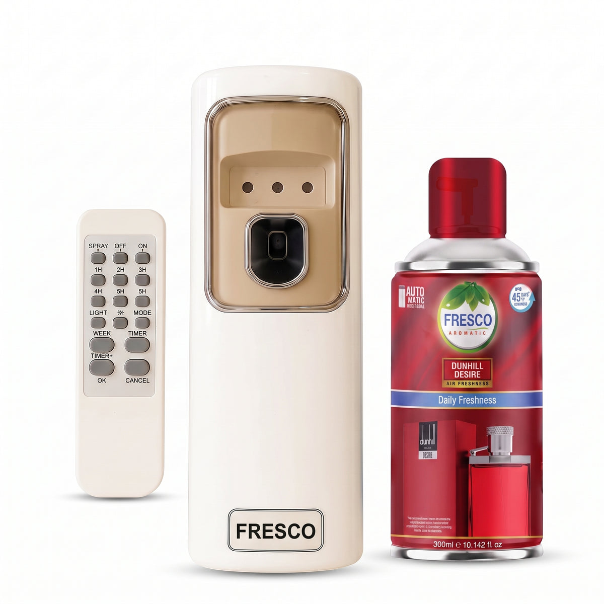 Fresco Automatic Air Freshener Dispenser + Violet Refill (300ml) with Remote