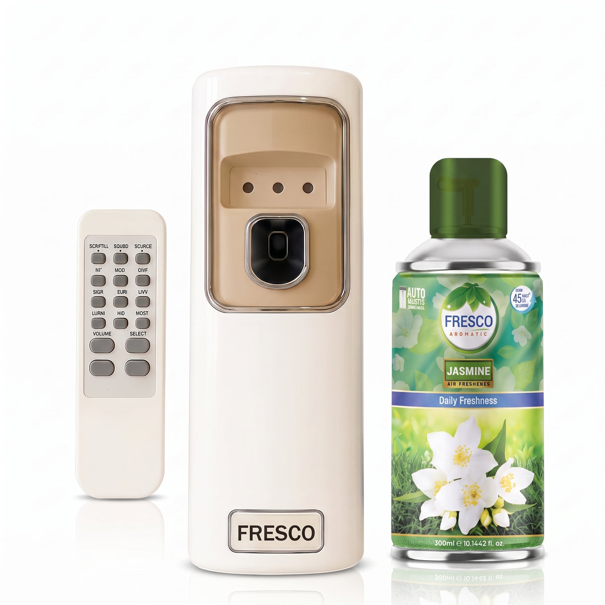 Fresco Automatic Air Freshener Dispenser + Violet Refill (300ml) with Remote