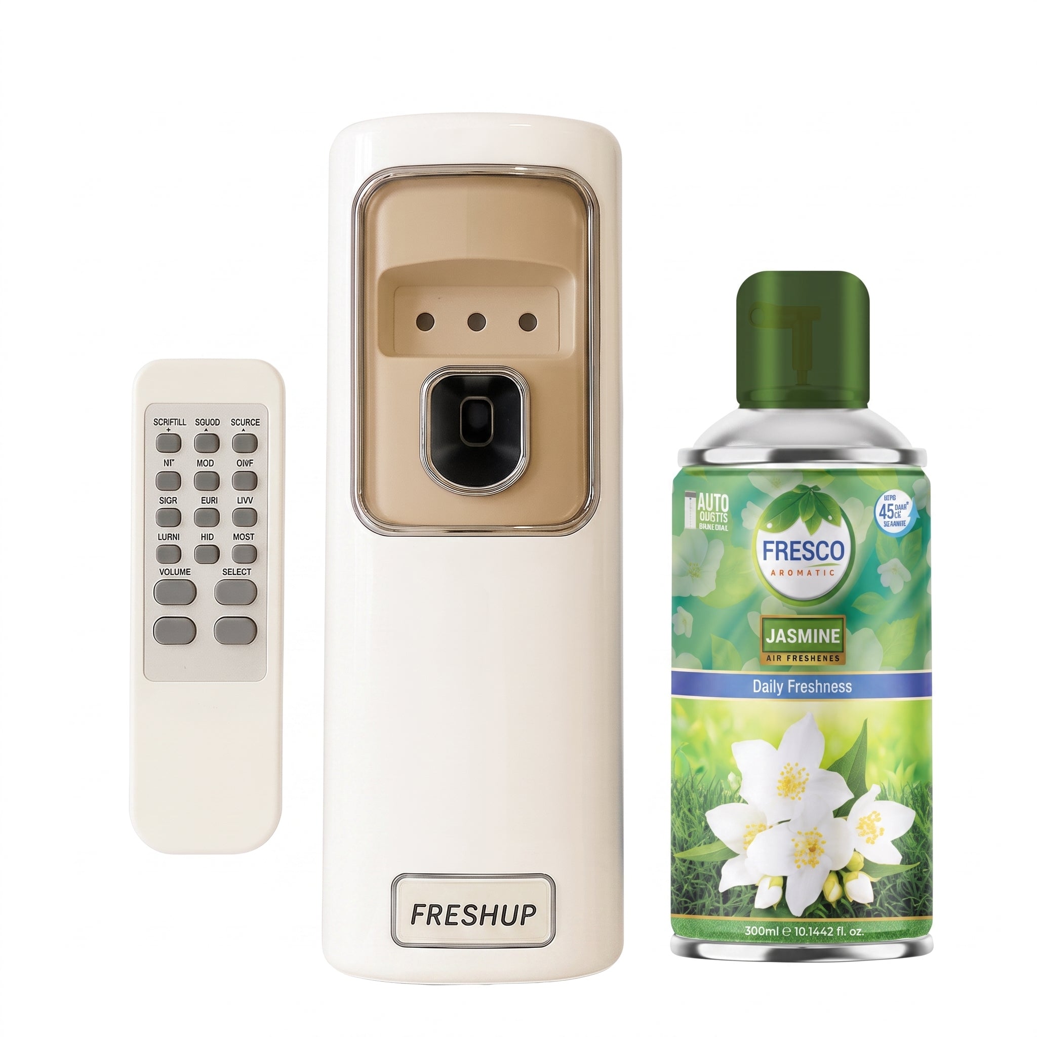 FreshUp Automatic Air Freshener Dispenser + Violet Refill (300ml) with Remote