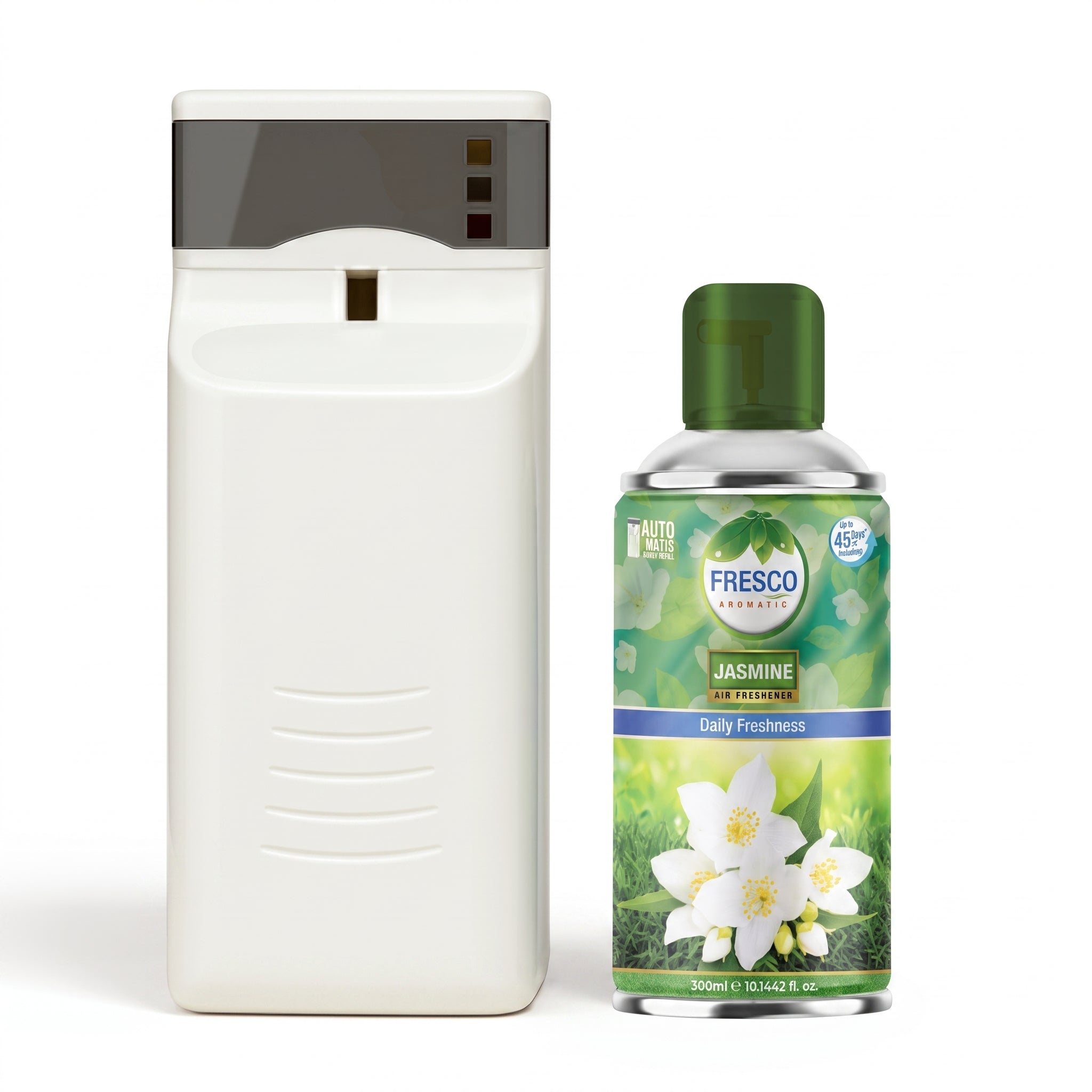 Fresco Automatic Air Freshener Dispenser + Refill – Smart Fragrance Spray Machine  | 2 X D size Cell FREE