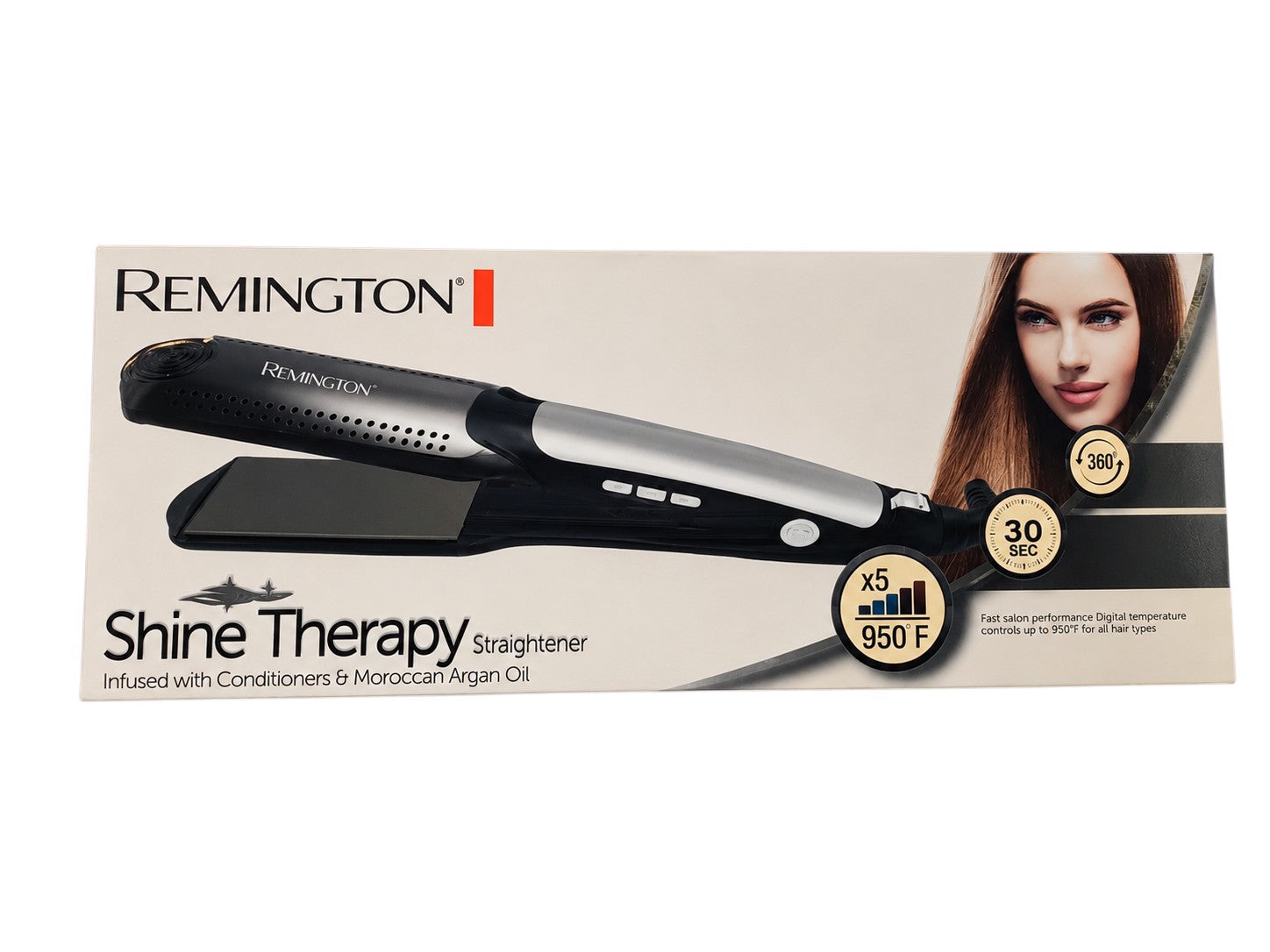Remington Shine Therapy Straightener RM-3500 – Salon Smooth Hair with Argan Oil (950°F)
