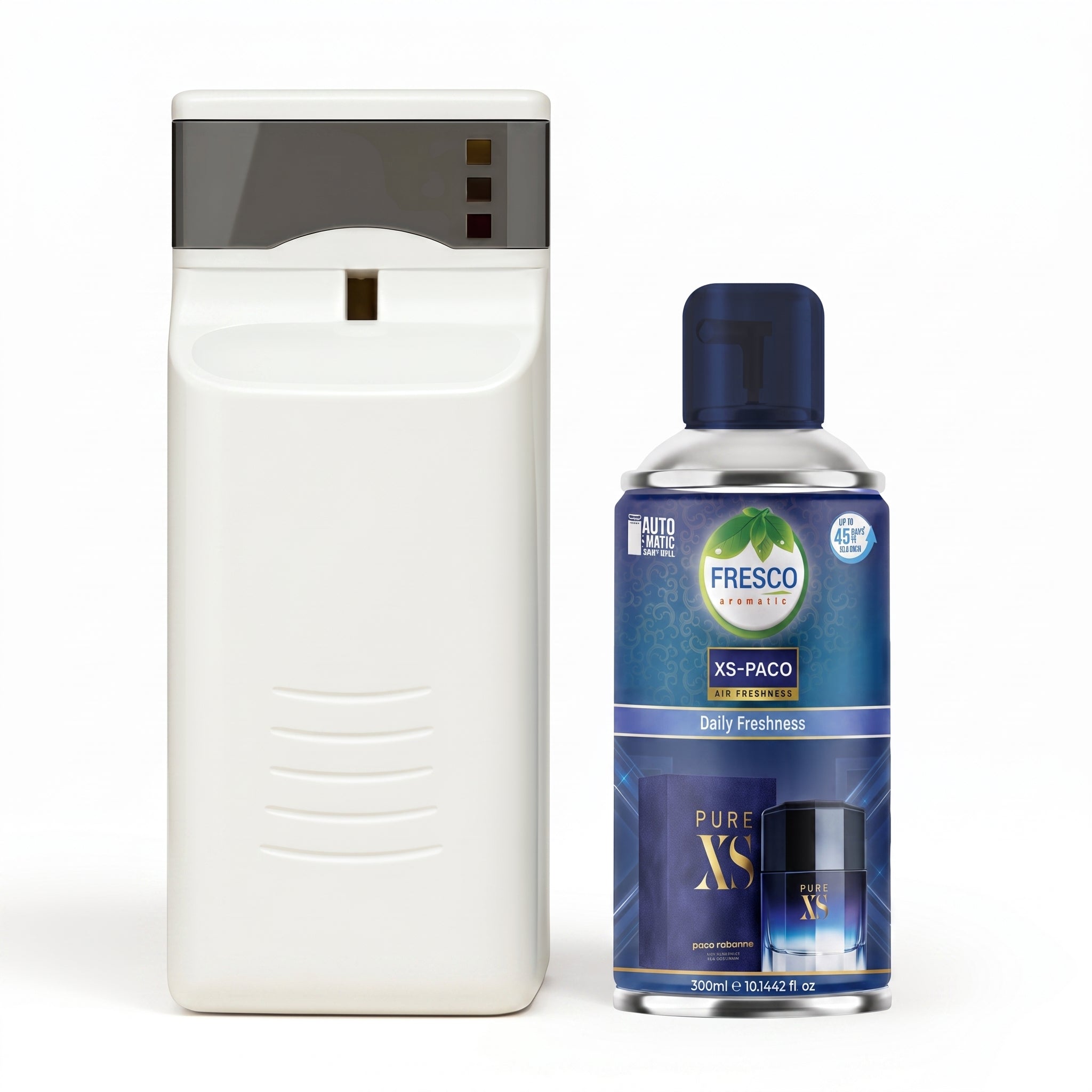 Fresco Automatic Air Freshener Dispenser + Refill – Smart Fragrance Spray Machine  | 2 X D size Cell FREE
